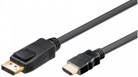 cablu displayport 20pin tata - hdmi tata contacte aurite, 1m, goobay