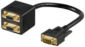 cablu adaptor vga tata - 2x vga mama, goobay