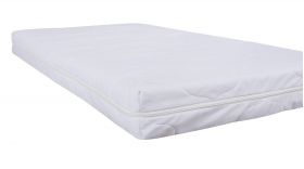 Saltea cu spumă poliuretanică Somnart HypoallergenicMed 60x120, înălțime 10 cm, ortopedică, pentru bebeluși și copii, husă detașabilă, fermitate medie