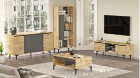 Mobilier living, Locelso, AR14, pal melaminat, stejar/antracit