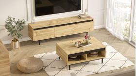 Mobilier living, Locelso, LV33, pal melaminat, stejar/negru