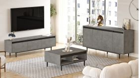 Mobilier living, Locelso, LV34, pal melaminat, gri/negru