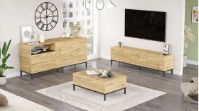 Mobilier living, Locelso, LV36, pal melaminat, stejar/negru