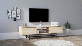 Comoda TV, Asse Home, Tauber, 180x50x40 cm, Maro
