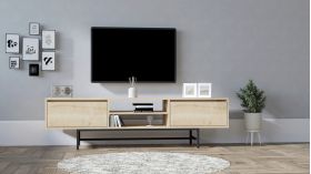 Comoda TV, Asse Home, Tauber, 180x50x40 cm, Maro