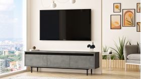 Comoda TV, Yardley, LV1, PAL, Argintiu / Negru