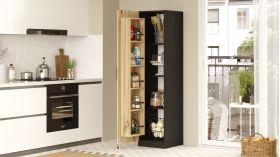 Dulap multifunctional, Locelso, VA1-KL, 41.7 x 176.4 x 44.3 cm, pal melaminat, nuc/negru