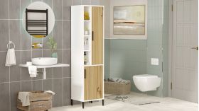 Dulap multifunctional, Locelso, VI2-WK, 45x173.6x35.5 cm, Nuc/Alb