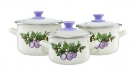 Set oale model prune Emalia Olkusz, 25.5x20x12 cm, 6 piese, otel/sticla, multicolor