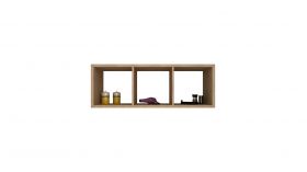 Etajera Lira, 3 Casete, 25mm, Lemn Natural, 113 x 40 x 30 cm
