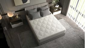 Saltea cu memorie Somnart Silver Relax 160x200, înălțime 24 cm, husă cu ioni de argint, cu mânere, fermitate medie