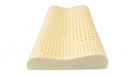 Perna ergonomica Somnart LATEXCEL, 64x40x11 cm, latex natural, husa bumbac 100%, roz