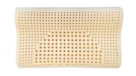 Perna ergonomica Somnart LATEXCEL, 64x40x11 cm, latex natural, husa bumbac 100%, roz