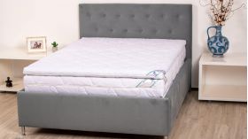 Topper cu memorie, husa bumbac, detasabila, spalare la 90°C, HypoallergenicMed Somnart, 90x200 cm