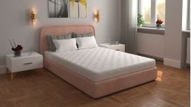 Saltea cu spumă poliuretanică SOMNART 180x200, înălțime 20 cm, ortopedică, husă detașabilă cu fermoar, rulată, fermitate medie