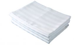 Set lenjerie de pat alba pentru 2 persoane XXL, Bumbac Damasc 100%, 4 piese, Cearceaf pat 220x260, Cearceaf pilota 220x200, Fete de perne 50x70 x 2