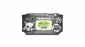 Servetele umede pentru animale, Absorbant Plus Charcoal Pet Wipes Aloe Vera, 80 bucati