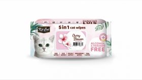 Servetele umede pentru pisici, Kit Cat 5in1 Cherry Blossom, 80 buc