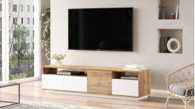 Comoda TV FR5 - AW, Locelso, 180x44.5x44.6 cm, natural/alb