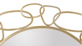 Oglinda decorativa Chain, Mauro Ferretti, Ø 84 cm, fier, auriu