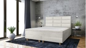 Pat matrimonial, Stockholm, Harmony E, 180x200 cm, saltea tip Pocket, topper memory, Bej