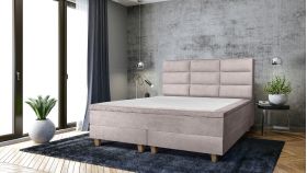 Pat matrimonial, Stockholm, Harmony E, 180x200 cm, saltea tip Pocket, topper memory, Taupe