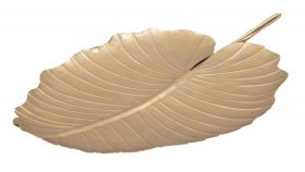 Platou decorativ Leaf, Mauro Ferretti, 35.5x23x2 cm, fier, auriu