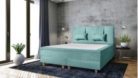 Pat matrimonial, Stockholm, Classic E, 160x200 cm, saltea tip Pocket, topper memory, Mint