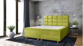 Pat matrimonial, Stockholm, Cubic E, 160x200 cm, saltea tip Pocket, topper memory, Verde