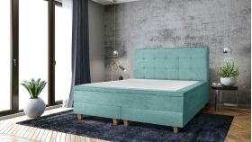 Pat matrimonial, Stockholm, Dots E, 180x200 cm, saltea tip Pocket, topper memory, Mint