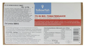 File de hering in sos te tomate, Eco-Bio , 200g- Followfish