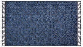 Covor de hol, Las Monte 3010, 80x150 cm, 60% bumbac;40% fibre acrilice, Gri/Albastru Marin