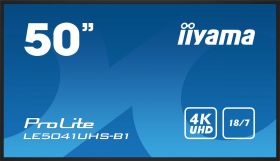 iiyama IIYAMA LE5041UHS-B1 50inch 3840x2160 4K UHD VA panel 2percent Haze Landscape mode Speakers 2x 10W VGA 3x HDMI 350cd/m (LE5041UHS-B1)