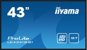 iiyama IIYAMA LE4341S-B1 43inch 1920x1080 IPS panel Landscape mode Speakers 2x 10W VGA 3x HDMI 350cd/m Media Play USB Port Control (LE4341S-B1)