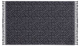 Covor de hol, Las Monte 3006, 80x150 cm, 60% bumbac;40% fibre acrilice, Gri/Negru