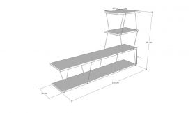 Comoda TV, Kalune Design, Ilgaz, 150x93x30 cm, Pin