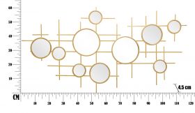 Oglinda decorativa Gloxy, Mauro Ferretti, Ø 117 cm, fier, auriu