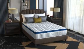Saltea cu arcuri Somnomed Complete Care 4Family 180x200, înălțime 26 cm, spumă cu memorie, husa tratament antifungic, fermitate mediu-tare, sistem aerisire 3D