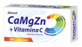 Calciu, Magneziu, Zinc si Vitamina C, 50cpr - Zdrovit