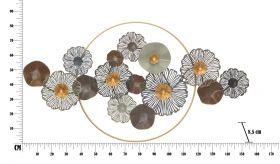 Decoratiune de perete 3D Flower Circle, Mauro Ferretti, 155x85 cm, fier