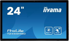 iiyama IIYAMA T2455MSC-B1 24inch IPS 1920x1080 Bonded PCAP 10P Touch Flat Bezel Free Glass Front 350cd/m2 HDMI Displayport USB 3.0-Hub (T2455MSC-B1)