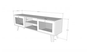 Comoda TV, Kalune Design, Letoon 180, 180x60x40 cm, Stejar