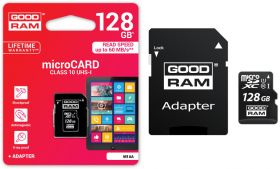 Card memorie GOODRAM Micro SDXC, 128GB, Clasa 10, UHS-I, U1 + Adaptor