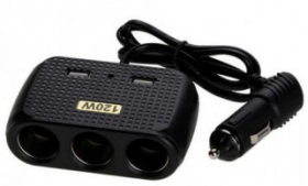 Priza auto12V/24V In-Car 1512 cu 5 intrari 120W negru