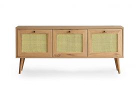 Comoda TV, Kalune Design, Likya 140, 140x60x40 cm, Stejar