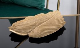 Platou decorativ Leaf, Mauro Ferretti, 35.5x23x2 cm, fier, auriu