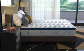Saltea cu arcuri Somnomed Complete Care 4Family 180x200, înălțime 26 cm, spumă cu memorie, husa tratament antifungic, fermitate mediu-tare, sistem aerisire 3D