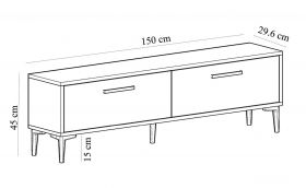 Comoda TV, Olivia, Inel, 150x45x29.6 cm, PAL , Alb