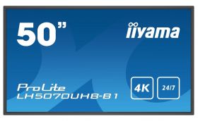 iiyama IIYAMA LH5070UHB-B1 50inch Super Slim 3840x2160 4K UHD VA panel 30mm depth 2xHDMI USB Media 700cd/m2 4000:1 (LH5070UHB-B1)