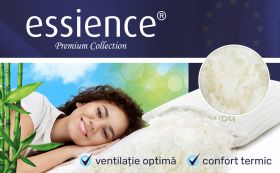 Perna 50x70 cm, Essience Premium Collection, husa tricot bambus; umplutura fulgi memory si nanofibra extrafina; suport orto-cervical